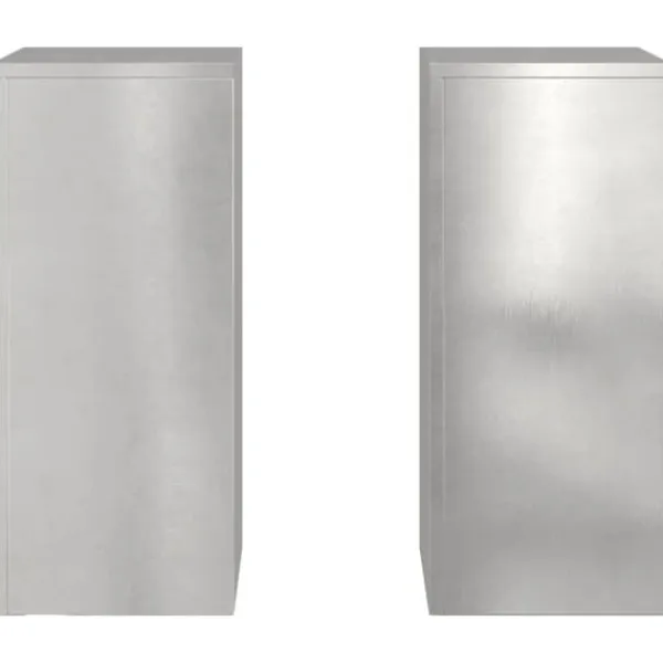 Planteringslåda i rostfritt stål för utomhusbruk - 2 st | Storlek: 24x24x55 cm | Färg: Silver