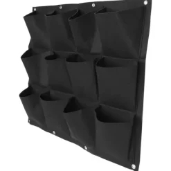 Clearance Planteringspåse Trädgård Balkong Vägg Vertikal Blomväxter Hängande Planter Svart Färg 12 Fickor Krukor & Växtbehållare