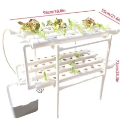 Hot Planteringssystem, 2 nivåer, 72 planteringshål,VIT Kit För Växt- & Örtplantering