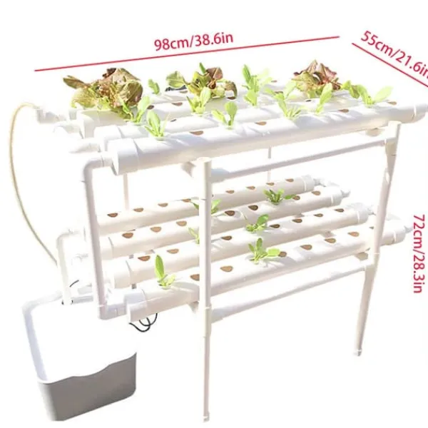 Hot Planteringssystem, 2 nivåer, 72 planteringshål,VIT Kit För Växt- & Örtplantering