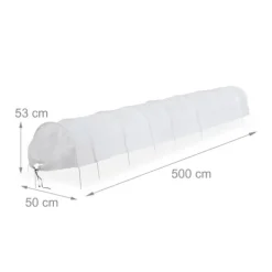 Planthustunnel Set, 500x53x50 cm, Vit