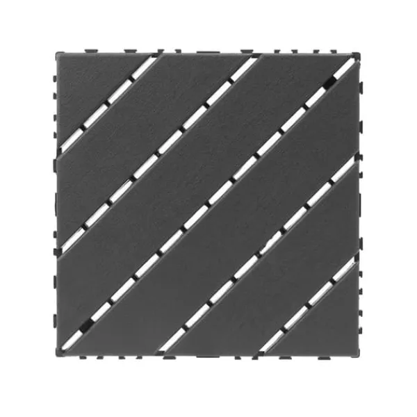 Plastdeckplattor, 44 st, 12"x12" kvadratiska vattentåliga utomhusplattor, för poolside, balkong, trädgård, inomhus- och utomhusbruk, mörkgrå