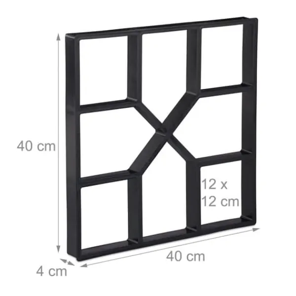 Plattformsform, 4x40x40 cm, Svart