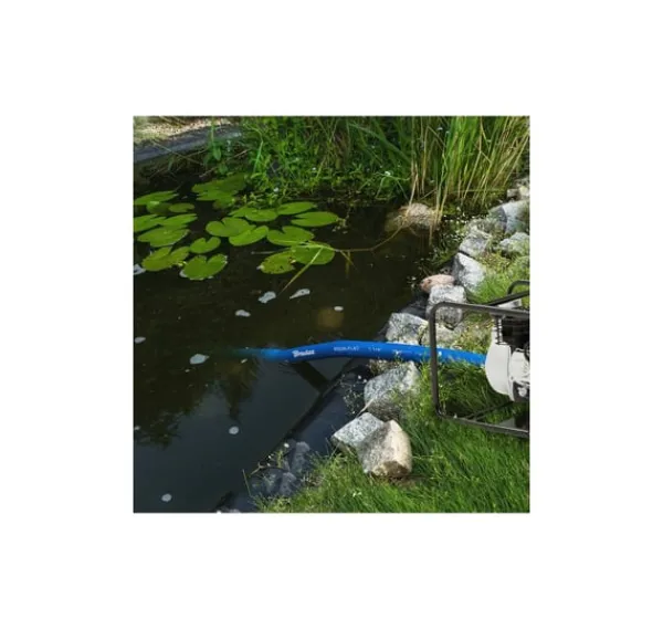 Plattslang AQUA - FLAT PE / EVA i set med slangklämma WP1 - 1 1/4"- 30m