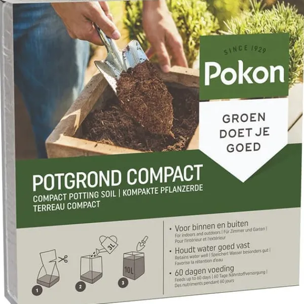 Pokon krukjord Kompakt - Kokosjord - Inomhus och utomhus - 10 liter