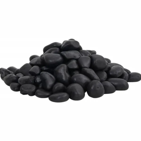 Polerad småsten 10 kg - Dekorativ akvariegrus och trädgårdssmyckning | Färg: Svart | Storlek: 2-5 cm