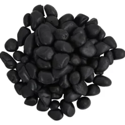 Polerad småsten 10 kg - Dekorativ akvariegrus och trädgårdssmyckning | Färg: Svart | Storlek: 2-5 cm