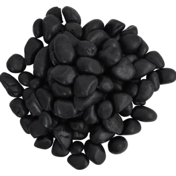 Polerad småsten 10 kg - Dekorativ akvariegrus och trädgårdssmyckning | Färg: Svart | Storlek: 2-5 cm
