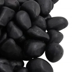 Polerad småsten 10 kg - Dekorativ akvariegrus och trädgårdssmyckning | Färg: Svart | Storlek: 2-5 cm