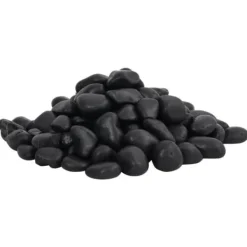 Polerad småsten 25 kg - Dekorativ akvarie- och trädgårdssten | Färg: Svart | Storlek: 2-5 cm