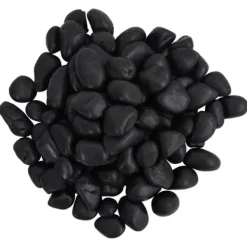 Polerad småsten 25 kg - Dekorativ akvarie- och trädgårdssten | Färg: Svart | Storlek: 2-5 cm