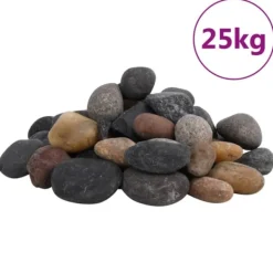 vidaXL Polerad småsten 25 kg blandade färger 5-8 cm