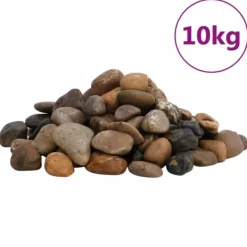 vidaXL Polerad småsten 10 kg blandade färger 2-5 cm