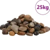 vidaXL Polerad småsten 25 kg blandade färger 2-5 cm