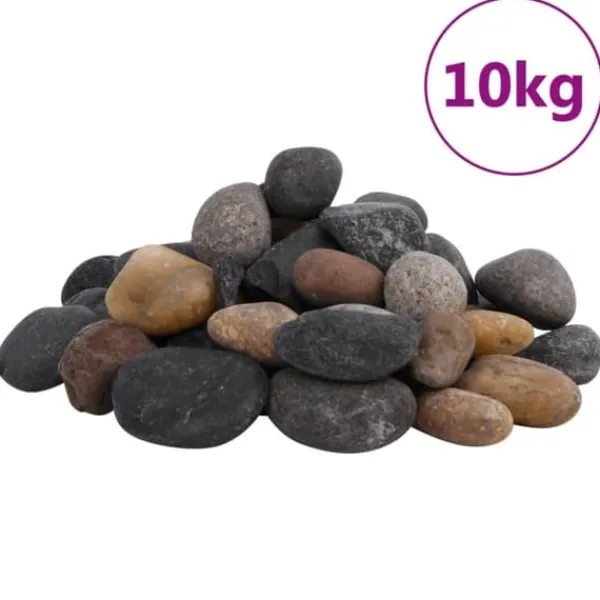 vidaXL Polerad småsten 10 kg blandade färger 5-8 cm