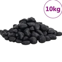 vidaXL Polerad småsten 10 kg svart 2-5 cm