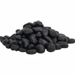 vidaXL Polerad småsten 10 kg svart 2-5 cm
