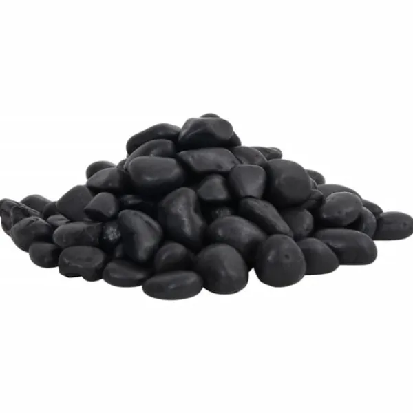 vidaXL Polerad småsten 10 kg svart 2-5 cm