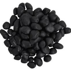 vidaXL Polerad småsten 10 kg svart 2-5 cm