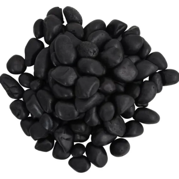 vidaXL Polerad småsten 10 kg svart 2-5 cm