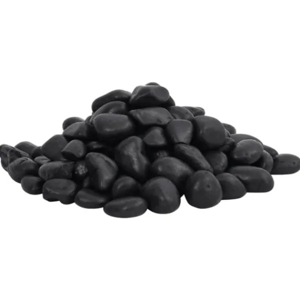 vidaXL Polerad småsten 25 kg svart 2-5 cm