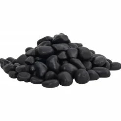 New Polerad småsten 10 kg svart 2-5 cm Trädgårdsstenar & Klivstenar