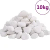vidaXL Polerad småsten 10 kg vit 2-5 cm