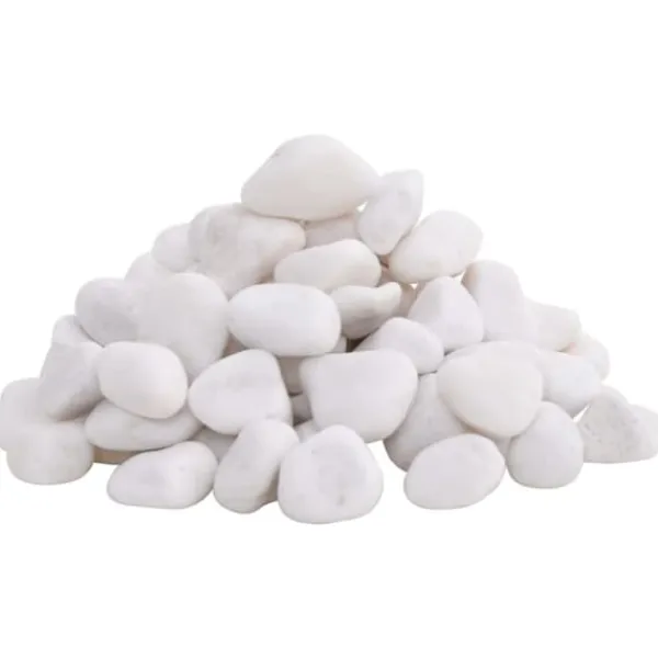 vidaXL Polerad småsten 10 kg vit 2-5 cm