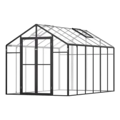 Hot Polykarbonatväxthus 8x12 Ft, Utomhus Walk-in Växthus, idealisk för trädgårdsskötsel Växthus