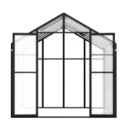 Hot Polykarbonatväxthus 8x12 Ft, Utomhus Walk-in Växthus, idealisk för trädgårdsskötsel Växthus