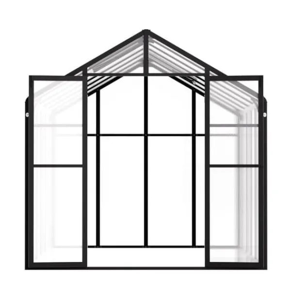 Hot Polykarbonatväxthus 8x12 Ft, Utomhus Walk-in Växthus, idealisk för trädgårdsskötsel Växthus