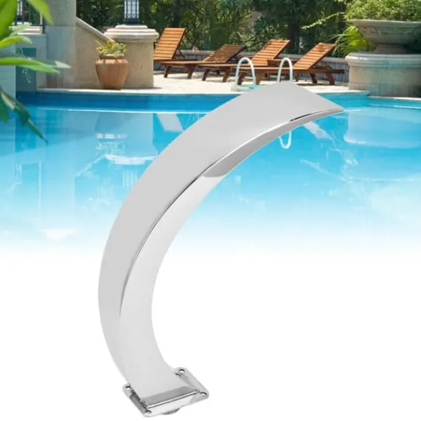 Sale Pool Waterfall Fountain G1 Invändig gänga 304 Rostfritt stål Rund Böjd Design Utomhuspool Fontän för Lekplats Fontäner & Dammar