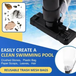 Pooldammsugare med teleskopstång och borsthuvud – Effektiv rengöring av poolbotten