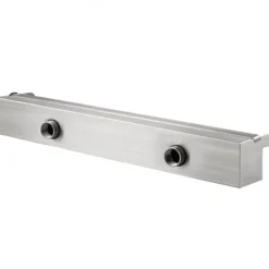 Clearance Poolfontän, Vattenfall med LED-ljusramp, 60x11.5x8 cm, Silver, Rostfritt stål Fontäner & Dammar