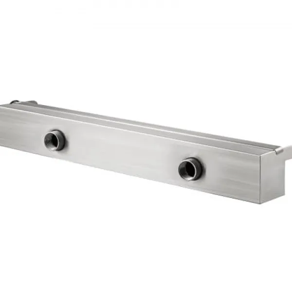 Clearance Poolfontän, Vattenfall med LED-ljusramp, 60x11.5x8 cm, Silver, Rostfritt stål Fontäner & Dammar