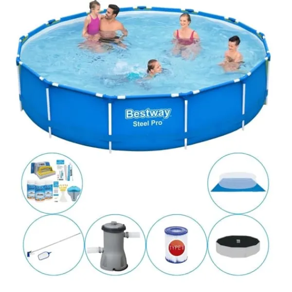 Bestway Poolpaket - Steel Pro Rund 396x84 cm
