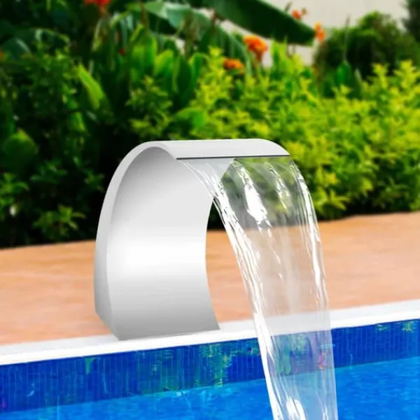 Best Poolvattenfall - Vattenfallblad - Metall - Kaskadeffekt - För Swimmingpool - Silver Fontäner & Dammar