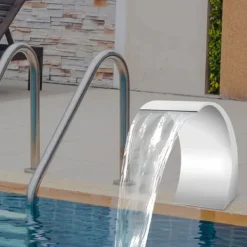 Best Poolvattenfall - Vattenfallblad - Metall - Kaskadeffekt - För Swimmingpool - Silver Fontäner & Dammar