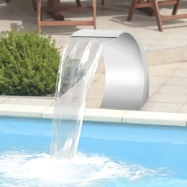 Best Poolvattenfall - Vattenfallblad - Metall - Kaskadeffekt - För Swimmingpool - Silver Fontäner & Dammar