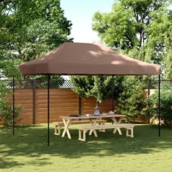 Discount Pop-Up hopfällbart partytält 410x279x315 cm | Färg: Brun | För utomhusevent och fester Tält & Lusthus