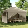 vidaXL Pop-Up hopfällbart partytält med 4 sidoväggar taupe