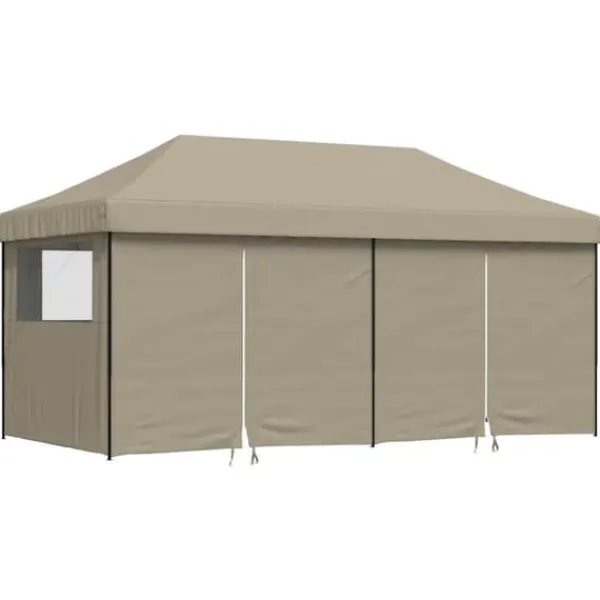 Hot Pop-Up hopfällbart partytält med 4 sidoväggar taupe Tält & Lusthus