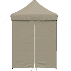 Pop-Up hopfällbart partytält med 4 sidoväggar | Färg: Taupe | Storlek: Rymlig för event