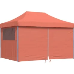 Outlet Pop-Up hopfällbart partytält med 4 sidoväggar terrakotta Tält & Lusthus