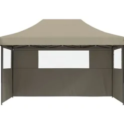 Outlet Pop-Up hopfällbart partytält med 3 sidoväggar - Utomhustält | Färg: Taupe | Storlek: Standard Tält & Lusthus