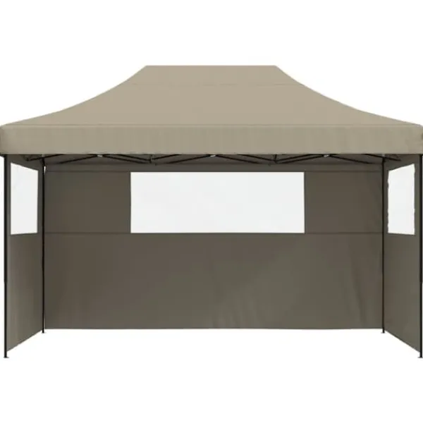 Outlet Pop-Up hopfällbart partytält med 3 sidoväggar - Utomhustält | Färg: Taupe | Storlek: Standard Tält & Lusthus