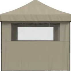 Outlet Pop-Up hopfällbart partytält med 3 sidoväggar - Utomhustält | Färg: Taupe | Storlek: Standard Tält & Lusthus