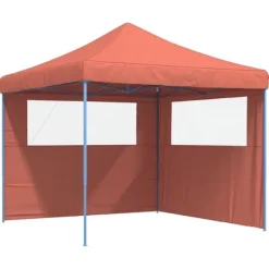 Online Pop-Up hopfällbart partytält med 2 sidoväggar terrakotta Tält & Lusthus