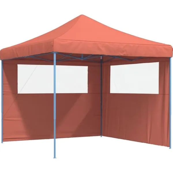 Online Pop-Up hopfällbart partytält med 2 sidoväggar terrakotta Tält & Lusthus