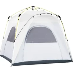 Pop-up kupoltält 4 pers, lätt & stabilt, UV50+, krokar, dörr/fönster, 1000 mm vattenpelare